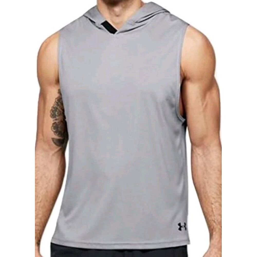 Under Armour Sweater Mens Gray Velocity Loose Heatgear Hoodie Activewear Small